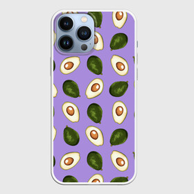Чехол для iPhone 13 Pro Max с принтом Авокадо паттерн ,  |  | avocado | авокадо | авокадо паттерн | авокадо с косточкой | еда | зеленый | косточка | овощ | орнамент | паттерн | полезное питание | узор | фиолетовый