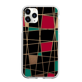 Чехол для iPhone 11 Pro матовый с принтом Модный  абстрактный узор  , Силикон |  | бирюзовый | золотой | красный | модный | молодежный | мужской | полосы | современный | текстура | черный