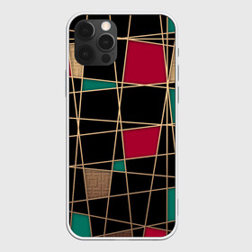 Чехол для iPhone 12 Pro с принтом Модный  абстрактный узор  , силикон | область печати: задняя сторона чехла, без боковых панелей | бирюзовый | золотой | красный | модный | молодежный | мужской | полосы | современный | текстура | черный