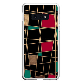 Чехол для Samsung S10E с принтом Модный  абстрактный узор  , Силикон | Область печати: задняя сторона чехла, без боковых панелей | бирюзовый | золотой | красный | модный | молодежный | мужской | полосы | современный | текстура | черный