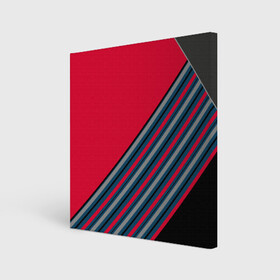 Холст квадратный с принтом Абстрактный асимметричный  , 100% ПВХ |  | асимметричный | комбинированный | косые полосы | красный | красный и синий | креативный | модный | молодежный | мужской | синие полосы