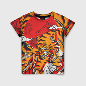 Детская футболка 3D с принтом Год тигра , 100% гипоаллергенный полиэфир | прямой крой, круглый вырез горловины, длина до линии бедер, чуть спущенное плечо, ткань немного тянется | год  тигра | дикий | звери | кошки | полосы | тигр | тигровые мотивы | хищник
