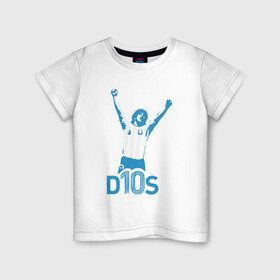 Детская футболка хлопок с принтом Maradona - Dios , 100% хлопок | круглый вырез горловины, полуприлегающий силуэт, длина до линии бедер | argentina | diego | football | maradona | messi | аргентина | гол | диего | игрок | марадона | месси | мяч | рука бога | спорт | футбол | футболист | чемпион