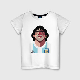Детская футболка хлопок с принтом Football - Maradona , 100% хлопок | круглый вырез горловины, полуприлегающий силуэт, длина до линии бедер | argentina | diego | football | maradona | messi | аргентина | гол | диего | игрок | марадона | месси | мяч | рука бога | спорт | футбол | футболист | чемпион