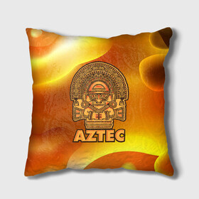 Подушка 3D с принтом Aztec Ацтеки , наволочка – 100% полиэстер, наполнитель – холлофайбер (легкий наполнитель, не вызывает аллергию). | состоит из подушки и наволочки. Наволочка на молнии, легко снимается для стирки | ацтеки | ацтекская империя | индеец | индейцы | символ | фигурка