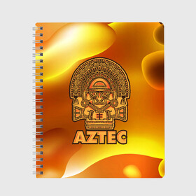 Тетрадь с принтом Aztec Ацтеки , 100% бумага | 48 листов, плотность листов — 60 г/м2, плотность картонной обложки — 250 г/м2. Листы скреплены сбоку удобной пружинной спиралью. Уголки страниц и обложки скругленные. Цвет линий — светло-серый
 | ацтеки | ацтекская империя | индеец | индейцы | символ | фигурка