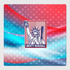 Магнитный плакат 3Х3 с принтом Бейсбол Liberty city , Полимерный материал с магнитным слоем | 9 деталей размером 9*9 см | baseball | liberty | usa | бейсбол | либерти | либерти ситти