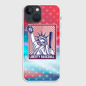 Чехол для iPhone 13 mini с принтом Бейсбол Liberty city ,  |  | Тематика изображения на принте: baseball | liberty | usa | бейсбол | либерти | либерти ситти