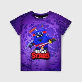 Детская футболка 3D с принтом Ninja Ash Brawl Stars Эш  , 100% гипоаллергенный полиэфир | прямой крой, круглый вырез горловины, длина до линии бедер, чуть спущенное плечо, ткань немного тянется | ash | brawl | brawl stars | brawlstars | brawl_stars | аш | бравл | бравлстарс | эш