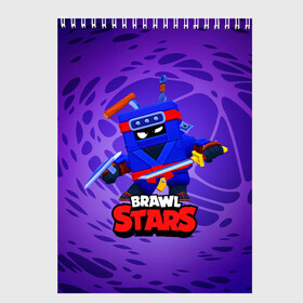 Скетчбук с принтом Ninja Ash Brawl Stars Эш  , 100% бумага
 | 48 листов, плотность листов — 100 г/м2, плотность картонной обложки — 250 г/м2. Листы скреплены сверху удобной пружинной спиралью | ash | brawl | brawl stars | brawlstars | brawl_stars | аш | бравл | бравлстарс | эш