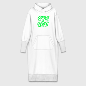 Платье удлиненное хлопок с принтом Grove street for Life ,  |  | green | grove | винтаж | граффити vaporwave | леттеринг | текстуры | тени | яркость