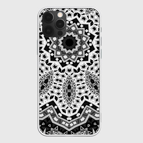 Чехол для iPhone 12 Pro Max с принтом Черно-белый орнамент  , Силикон |  | калейдоскоп | круглый орнамент | орнамент | серый | серый и черный | современный | черно белый