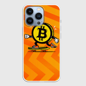 Чехол для iPhone 13 Pro с принтом Биткоин на скейте ,  |  | Тематика изображения на принте: bitcoin | альткоин | битки | биткоин | биток | крипта | криптовалюта | монета | сатоши