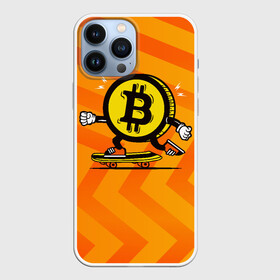 Чехол для iPhone 13 Pro Max с принтом Биткоин на скейте ,  |  | Тематика изображения на принте: bitcoin | альткоин | битки | биткоин | биток | крипта | криптовалюта | монета | сатоши