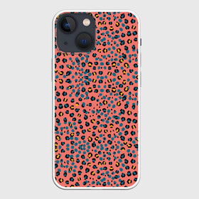 Чехол для iPhone 13 mini с принтом Леопардовый принт на розовом ,  |  | Тематика изображения на принте: абстракция | африканский | леопардовые пятна | леопардовый принт | розовый | сафари