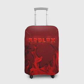 Чехол для чемодана 3D с принтом ROBLOX ОГОНЬ , 86% полиэфир, 14% спандекс | двустороннее нанесение принта, прорези для ручек и колес | roblox | игра | компьютерная игра | логотип | огонь | онлайн | онлайн игра | пламя | роблакс | роблокс