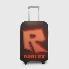 Чехол для чемодана 3D с принтом ROBLOX NEON RED , 86% полиэфир, 14% спандекс | двустороннее нанесение принта, прорези для ручек и колес | neon | roblox | игра | компьютерная игра | логотип | неон | онлайн | онлайн игра | роблакс | роблокс