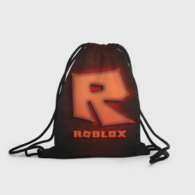 Рюкзак-мешок 3D с принтом ROBLOX NEON RED , 100% полиэстер | плотность ткани — 200 г/м2, размер — 35 х 45 см; лямки — толстые шнурки, застежка на шнуровке, без карманов и подкладки | neon | roblox | игра | компьютерная игра | логотип | неон | онлайн | онлайн игра | роблакс | роблокс
