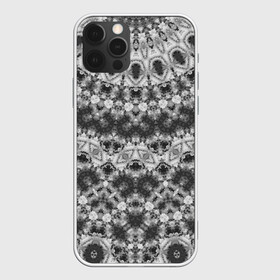 Чехол для iPhone 12 Pro Max с принтом Черно белый круглый узор  , Силикон |  | калейдоскоп | мозаика | орнамент | серый | темный | черно белый | этнический