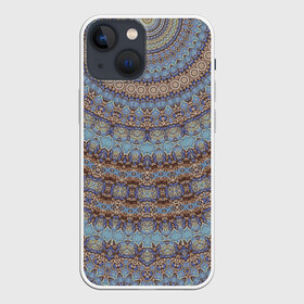 Чехол для iPhone 13 mini с принтом Этнический арабский узор ,  |  | арабский | калейдоскоп | коричневый | круглый | орнамент | серый | украшение | этнический