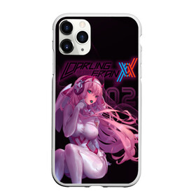 Чехол для iPhone 11 Pro матовый с принтом Zero Two в наушниках , Силикон |  | darling | darling in the franxx | zero two | вайфу | зеро ту | код 002 | любимый во франксе | франкс