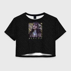 Женская футболка Crop-top 3D с принтом Альбедо Overlord , 100% полиэстер | круглая горловина, длина футболки до линии талии, рукава с отворотами | Тематика изображения на принте: albedo | overlord | альбедо | владыка | оверлорд | повелитель | суккуб