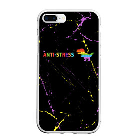 Чехол для iPhone 7Plus/8 Plus матовый с принтом Pop It Anti Stress - Dinosaur - Grunge , Силикон | Область печати: задняя сторона чехла, без боковых панелей | Тематика изображения на принте: 2021 | anti | dimple | dinosaur | fidget | pop it | pop it anti stress | popit | simple | simpledimple | stress | trend | trends | анти | гранж | димпл | поп ит | симпл | стресс | тренд | тренды | фиджет