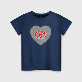Детская футболка хлопок с принтом Тойота - Сердечко , 100% хлопок | круглый вырез горловины, полуприлегающий силуэт, длина до линии бедер | auto | camry | corolla | cruiser | land | logo | moto | rav | supra | toyota | авенсис | авто | автомобиль | камри | королла | крузер | ленд | лого | логотип | логотипы | марка | мото | рав | сердечко | сердце | символ | тойота | шильдик