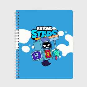 Тетрадь с принтом Ash Brawl Stars Эш  , 100% бумага | 48 листов, плотность листов — 60 г/м2, плотность картонной обложки — 250 г/м2. Листы скреплены сбоку удобной пружинной спиралью. Уголки страниц и обложки скругленные. Цвет линий — светло-серый
 | Тематика изображения на принте: ash | brawl | brawl stars | brawlstars | brawl_stars | аш | бравл | бравлстарс | эш