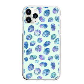 Чехол для iPhone 11 Pro Max матовый с принтом Драгоценные синие камни  , Силикон |  | абстракция | драгоценные камни | зеленый | нежный принт | синий | сияние | фиолетовый | цвет