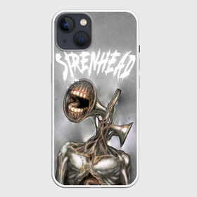 Чехол для iPhone 13 с принтом White Siren Head ,  |  | games | monster | siren head | игры | лес | монстр | сирена | сиреноголовый | страшилка | ужастик | хоррор