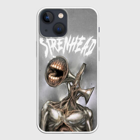 Чехол для iPhone 13 mini с принтом White Siren Head ,  |  | games | monster | siren head | игры | лес | монстр | сирена | сиреноголовый | страшилка | ужастик | хоррор