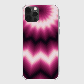 Чехол для iPhone 12 Pro Max с принтом Черно-пурпурный калейдоскоп , Силикон |  | абстрактный | бордовый | геометрический | зигзаг | калейдоскоп | модный | орнамент | современный | черный
