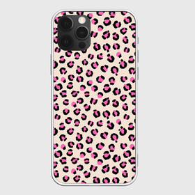 Чехол для iPhone 12 Pro с принтом Леопардовый принт розовый , силикон | область печати: задняя сторона чехла, без боковых панелей | бежевый | леопард | леопардовый принт | молочный цвет | пятнистый | розовый