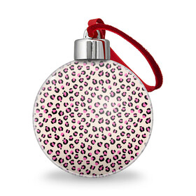 Ёлочный шар с принтом Леопардовый принт розовый , Пластик | Диаметр: 77 мм | бежевый | леопард | леопардовый принт | молочный цвет | пятнистый | розовый