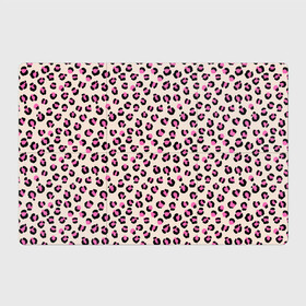 Магнитный плакат 3Х2 с принтом Леопардовый принт розовый , Полимерный материал с магнитным слоем | 6 деталей размером 9*9 см | бежевый | леопард | леопардовый принт | молочный цвет | пятнистый | розовый