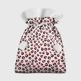 Подарочный 3D мешок с принтом Леопардовый принт розовый , 100% полиэстер | Размер: 29*39 см | Тематика изображения на принте: бежевый | леопард | леопардовый принт | молочный цвет | пятнистый | розовый