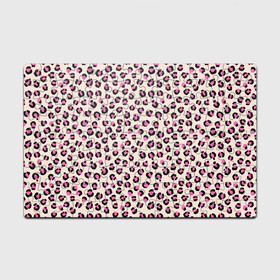 Головоломка Пазл магнитный 126 элементов с принтом Леопардовый принт розовый , полимерный материал с магнитным слоем | 126 деталей, размер изделия —  180*270 мм | Тематика изображения на принте: бежевый | леопард | леопардовый принт | молочный цвет | пятнистый | розовый