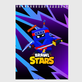 Скетчбук с принтом Ash Brawl Stars Эш  , 100% бумага
 | 48 листов, плотность листов — 100 г/м2, плотность картонной обложки — 250 г/м2. Листы скреплены сверху удобной пружинной спиралью | ash | brawl | brawl stars | brawlstars | brawl_stars | аш | бравл | бравлстарс | эш