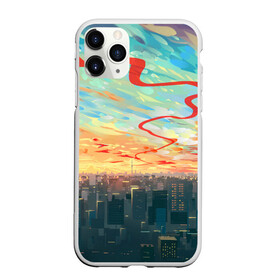 Чехол для iPhone 11 Pro матовый с принтом Токио красками , Силикон |  | акварелью | аниме | ветер | город | закат | здания | красками | мегаполис | облака | постройки | рассвет | стиль | столица | токио | тучи | япония