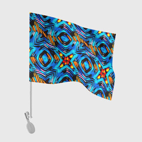 Флаг для автомобиля с принтом Желто-синий абстрактный узор  , 100% полиэстер | Размер: 30*21 см | геометрический | желтый | модный | плетение | синий | современный | яркий синий