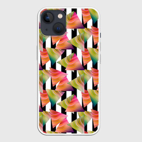 Чехол для iPhone 13 с принтом Абстрактный полосатый узор ,  |  | абстрактный | геометрические фигуры | молодежный | полосатый | радужный | черные полосы