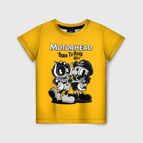 Детская футболка 3D с принтом Motorhead x Cuphead , 100% гипоаллергенный полиэфир | прямой крой, круглый вырез горловины, длина до линии бедер, чуть спущенное плечо, ткань немного тянется | alternative | cuphead | metall | motorhead | music | rock | альтернатива | капхэд | лемми | металл | моторхед | моторхэд | музыка | рок