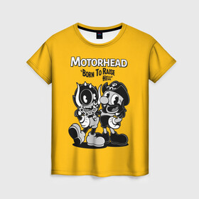 Женская футболка 3D с принтом Motorhead x Cuphead , 100% полиэфир ( синтетическое хлопкоподобное полотно) | прямой крой, круглый вырез горловины, длина до линии бедер | alternative | cuphead | metall | motorhead | music | rock | альтернатива | капхэд | лемми | металл | моторхед | моторхэд | музыка | рок
