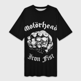 Платье-футболка 3D с принтом Iron Fist ,  |  | alternative | metall | motorhead | music | rock | альтернатива | металл | моторхед | моторхэд | музыка | рок