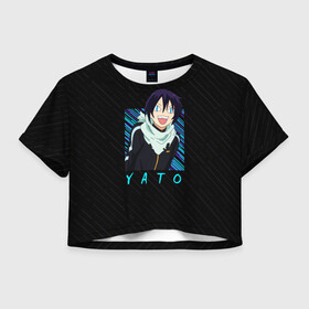 Женская футболка Crop-top 3D с принтом Ято Бездомный бог , 100% полиэстер | круглая горловина, длина футболки до линии талии, рукава с отворотами | noragami | yato | бездомный бог | бог | ябоку | ято | яточка | ятти