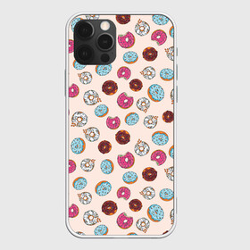 Чехол для iPhone 12 Pro с принтом Пончики донаты паттерн , силикон | область печати: задняя сторона чехла, без боковых панелей | десерт | донаты | еда | паттерн | пончики | розовый | сладкое | шоколадный
