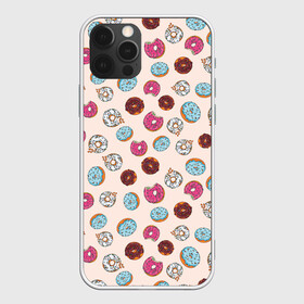 Чехол для iPhone 12 Pro Max с принтом Пончики донаты паттерн , Силикон |  | десерт | донаты | еда | паттерн | пончики | розовый | сладкое | шоколадный