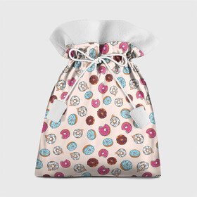 Подарочный 3D мешок с принтом Пончики донаты паттерн , 100% полиэстер | Размер: 29*39 см | десерт | донаты | еда | паттерн | пончики | розовый | сладкое | шоколадный