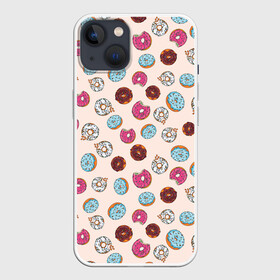 Чехол для iPhone 13 с принтом Пончики донаты паттерн ,  |  | десерт | донаты | еда | паттерн | пончики | розовый | сладкое | шоколадный